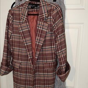 Zara Multicolor Plaid Blazer